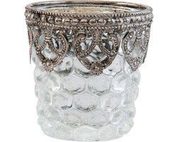 Clayre & Eef 6GL1468 - Waxinelichthouder doorsnede 7 x 7 cm - 2 stuks