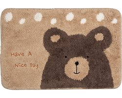 Clayre & Eef Badmat 58x38x1 cm Beige Bruin Polyester Beer