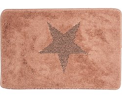 Clayre & Eef Badmat 58x38x1 cm Roze Polyester Ster