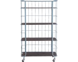 Clayre & Eef Bakkerskast 85x32x143 cm Groen Hout Ijzer Rechthoek Keukenrek