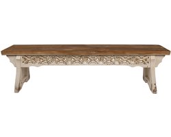 Clayre & Eef Bankje Bruin Hout Rechthoek