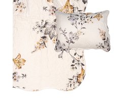 Clayre & Eef Bedsprei 180x250 cm Wit Grijs Polyester Sprei