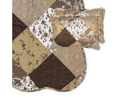 Clayre & Eef Bedsprei 230x250 cm Bruin Beige Polyester Sprei