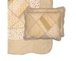 Clayre & Eef Bedsprei 230x250 cm Groen Beige Polyester Sprei