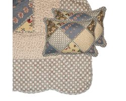 Clayre & Eef Bedsprei 230x250 cm Groen Beige Polyester Sprei