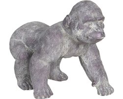 Clayre & Eef Beeld Aap 29 cm Grijs Wit Polyresin Woonaccessoires