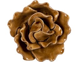 Clayre & Eef Beeld Bloem Ø 8x4 cm Bruin Keramiek Woonaccessoires