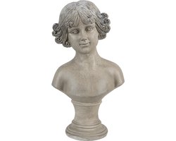 Clayre & Eef Beeld Buste 14x10x25 cm Beige Wit Polyresin