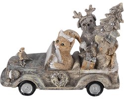 Clayre & Eef Beeld Dieren 16x8x11 cm Grijs Beige Polyresin Dieren