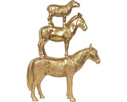 Clayre & Eef Beeld Dieren 30x8x40 cm Goudkleurig Polyresin Dieren Woonaccessoires