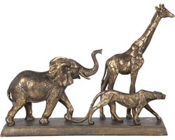 Clayre & Eef Beeld Dieren 44x10x33 cm Goudkleurig Polyresin Dieren Woonaccessoires