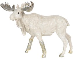 Clayre & Eef Beeld  Eland 22*9*16 cm Grijs Kunststof Woonaccessoires beeld decoratie  Decoratieve Accessoires