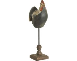Clayre & Eef Beeld Haan 16x8x34 cm Zwart Polyresin Woonaccessoires