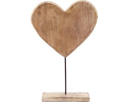 Clayre & Eef Beeld Hart 32x7x51 cm Bruin Hout Metaal Woonaccessoires