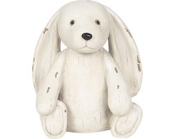 Clayre & Eef Beeld Hond 14x12x16 cm Wit Polyresin Woonaccessoires