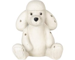 Clayre & Eef Beeld Hond 14x12x16 cm Wit Polyresin Woonaccessoires