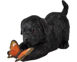 Clayre & Eef Beeld Hond 20x8x11 cm Zwart Polyresin Woonaccessoires