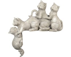 Clayre & Eef Beeld Kat 47x13x51 cm Grijs Kunststof