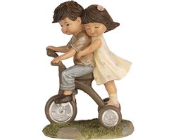 Clayre & Eef Beeld Kinderen 14 cm Bruin Polyresin