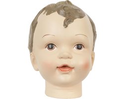 Clayre & Eef Beeld Kinderhoofd 12x10x13 cm Beige Kunststof