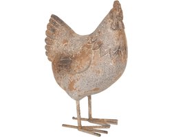 Clayre & Eef Beeld Kip 13x9x20 cm Grijs Polyresin