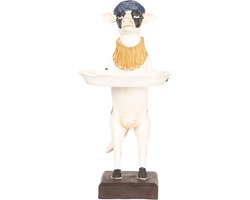 Clayre & Eef Beeld Koe 31 cm Wit Kunststof Woonaccessoires beeld decoratie Decoratieve Accessoires