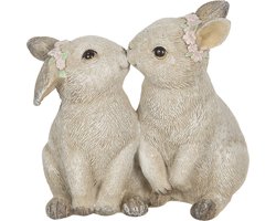 Clayre & Eef Beeld Konijn 10x6x10 cm Beige Polyresin Konijn