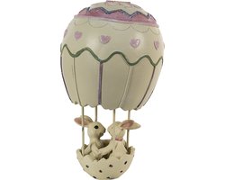 Clayre & Eef Beeld Konijn 11x11x19 cm Beige Roze Polyresin Woonaccessoires