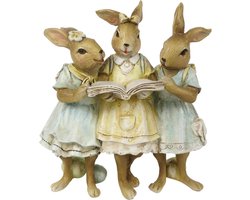 Clayre & Eef Beeld Konijn 15 cm Bruin Geel Polyresin Woonaccessoires