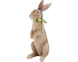 Clayre & Eef Beeld Konijn 15x21x48 cm Bruin Polyresin Woonaccessoires