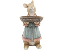 Clayre & Eef Beeld Konijn 23x17x36 cm Bruin Polyresin Woonaccessoires