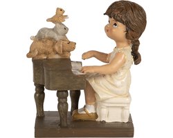 Clayre & Eef Beeld Meisje 10 cm Bruin Polyresin