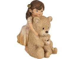 Clayre & Eef Beeld Meisje 12 cm Bruin Polyresin