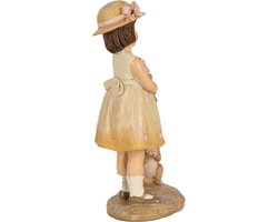 Clayre & Eef Beeld Meisje 15 cm Beige Polyresin