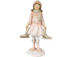 Clayre & Eef Beeld Meisje 21 cm Roze Polyresin