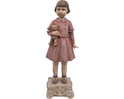 Clayre & Eef Beeld Meisje 9x7x24 cm Roze Polyresin