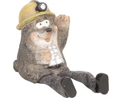 Clayre & Eef Beeld Mol 7x7x10 cm Grijs Polyresin Woonaccessoires