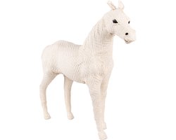 Clayre & Eef Beeld Paard 46 cm Beige Papier Ijzer Textiel Woonaccessoires