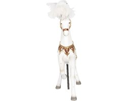 Clayre & Eef Beeld Paard 54 cm Wit Polyresin Woonaccessoires