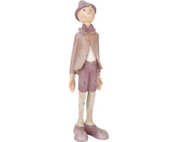 Clayre & Eef Beeld Pinokkio 9x8x30 cm Roze Polyresin Woonaccessoires