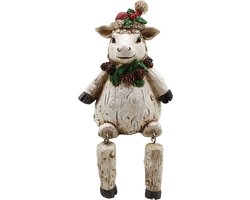 Clayre & Eef Beeld  Schaap 7*7*10 cm Grijs Kunststof Woonaccessoires beeld decoratie  Decoratieve Accessoires