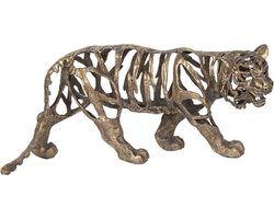 Clayre & Eef Beeld Tijger 45x15x19 cm Bruin Polyresin Tijger Woonaccessoires beeld decoratie Decoratieve Accessoires