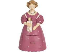 Clayre & Eef Beeld Vrouw 20 cm Roze Polyresin Woonaccessoires