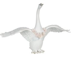 Clayre & Eef Beeld Zwaan 40x16x27 cm Wit Polyresin Woonaccessoires