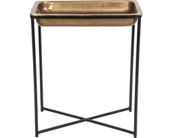 Clayre & Eef Bijzettafel 53x54x62 cm Koperkleurig Aluminium