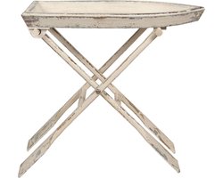 Clayre & Eef Bijzettafel 70x39x64 cm Wit Hout