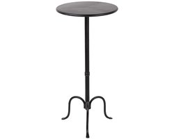 Clayre & Eef Bijzettafel Ø 38x78 cm Zwart Metaal