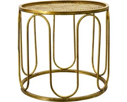 Clayre & Eef Bijzettafel Ø 41x37 cm Goudkleurig Metaal Rond