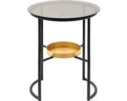 Clayre & Eef Bijzettafel Ø 43x55 cm Zwart IJzer