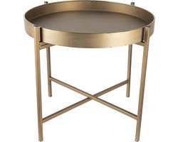 Clayre & Eef Bijzettafel Ø 52x40 cm Koperkleurig Metaal